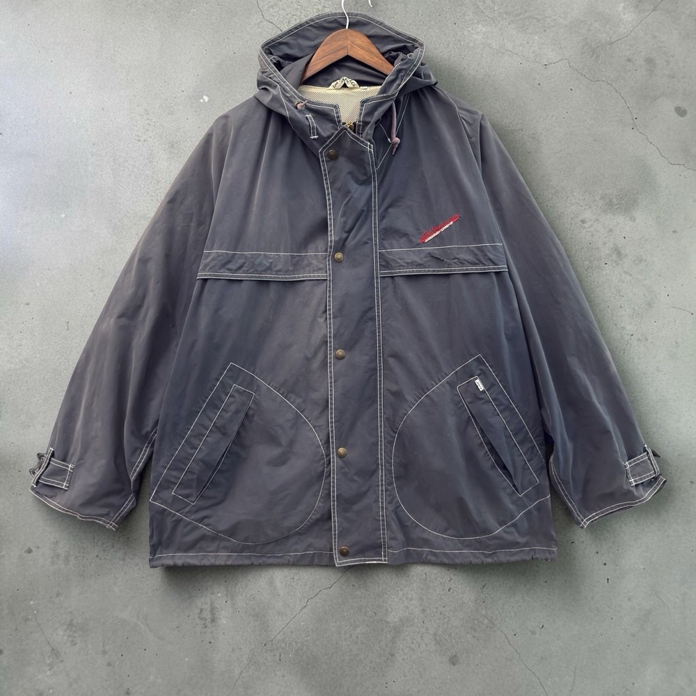 • Vintage 90s Levis Made in Italy Hooded Technical Jacket Men's L Charcoal Gray